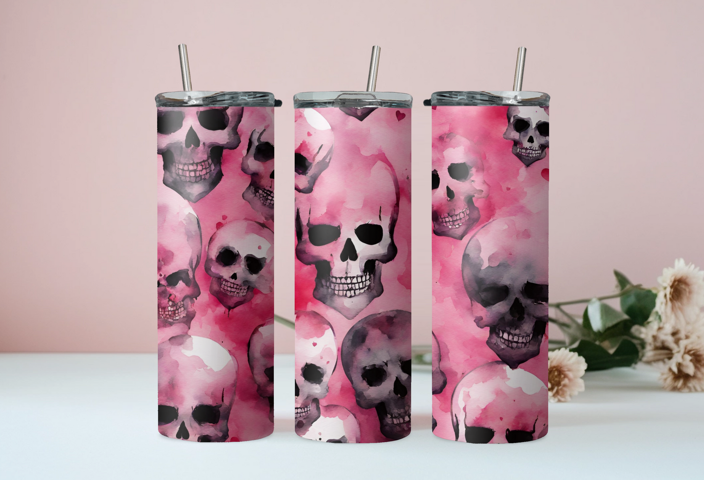 Pink Skull Tumbler