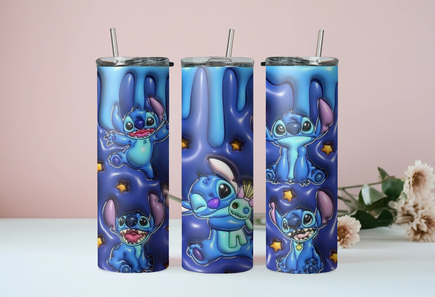 Stitch Blue Drip Tumbler