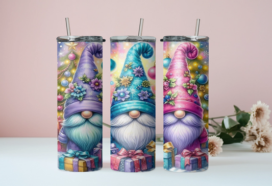 Pastel Christmas Gnomies Tumbler