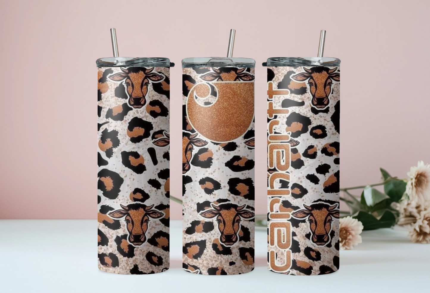 Leopard Carhartt Tumbler