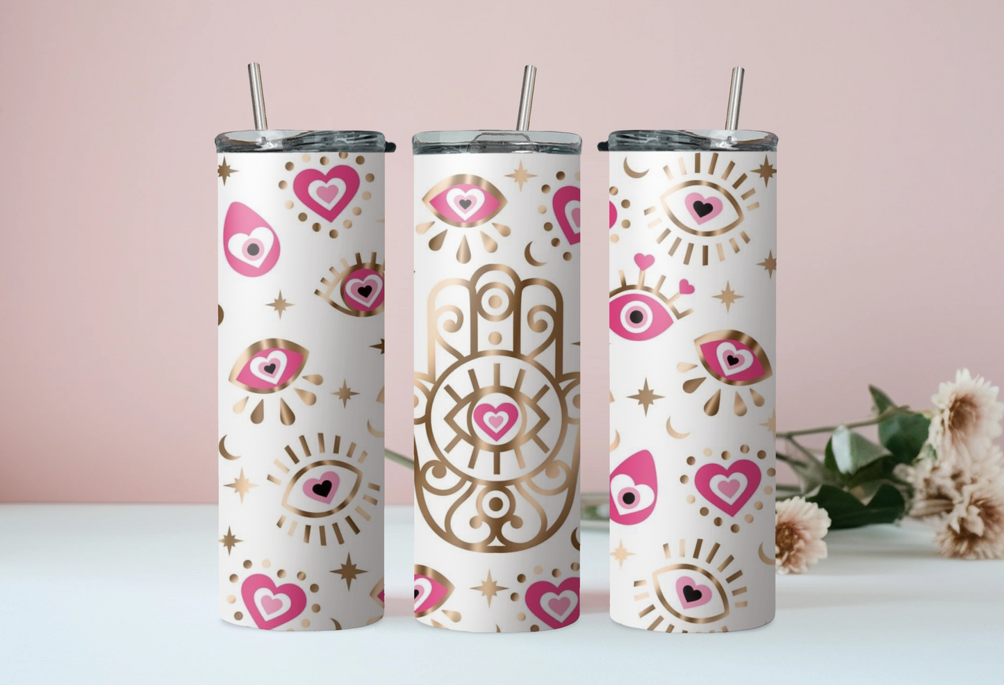 Pink Evil Eye Tumbler