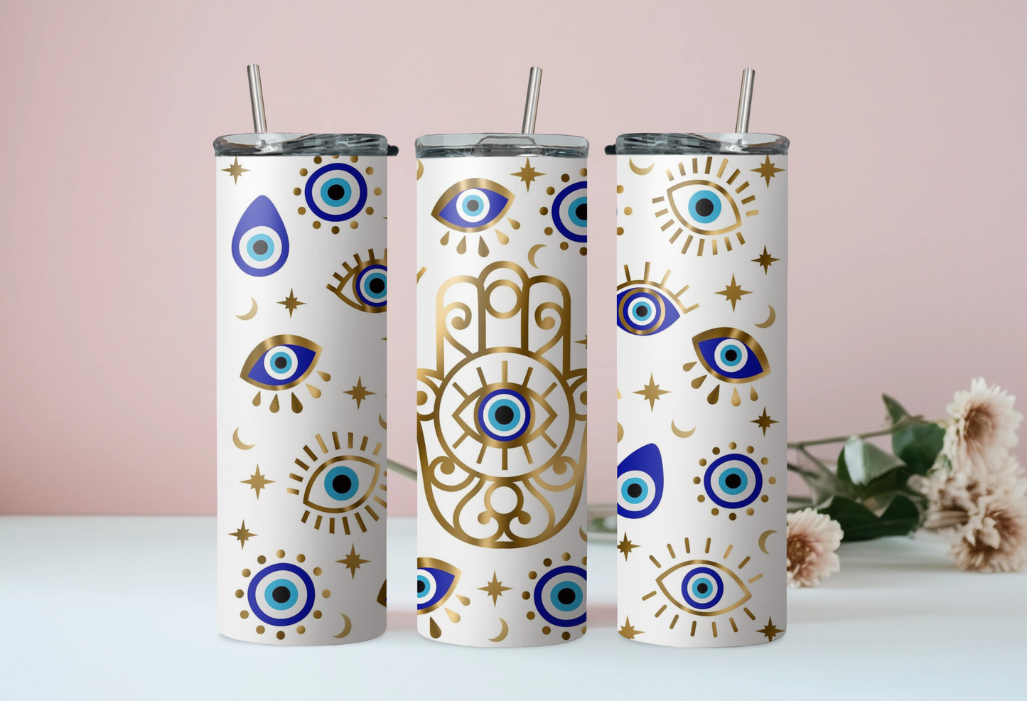 Blue Evil Eye Tumbler