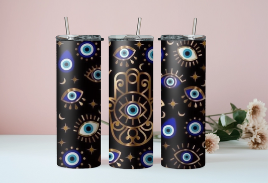 Black Evil Eye Tumbler