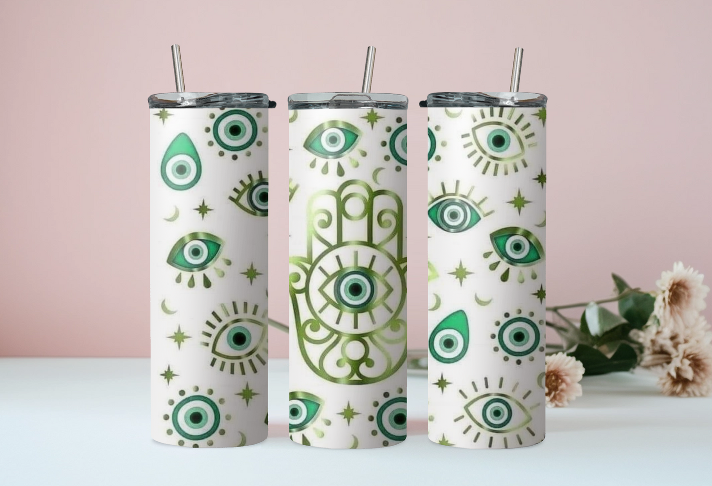 Green Evil Eye Tumbler