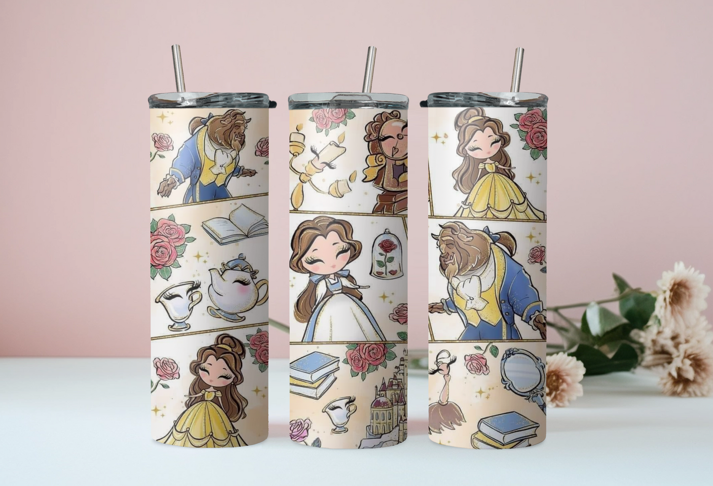 Beauty & Beast Block Tumbler