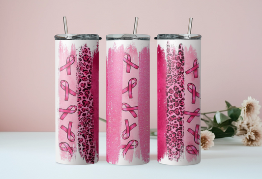 Breast Cancer Leopard Tumbler