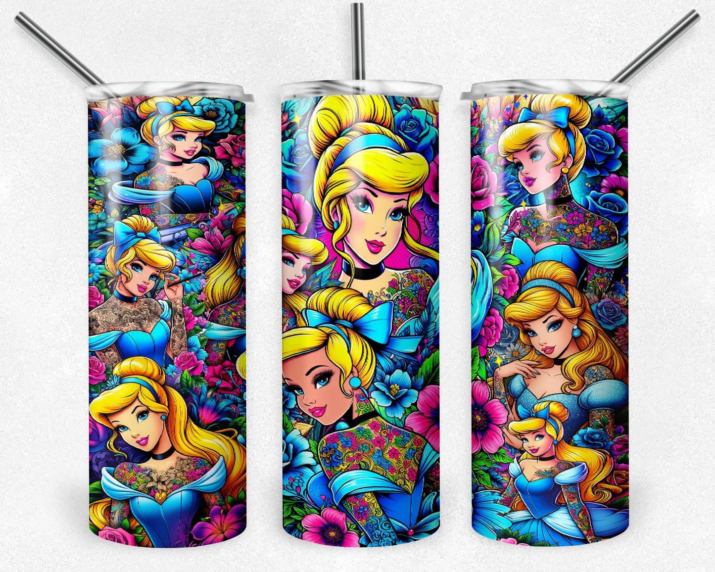 Cinderella Tatted Tumbler