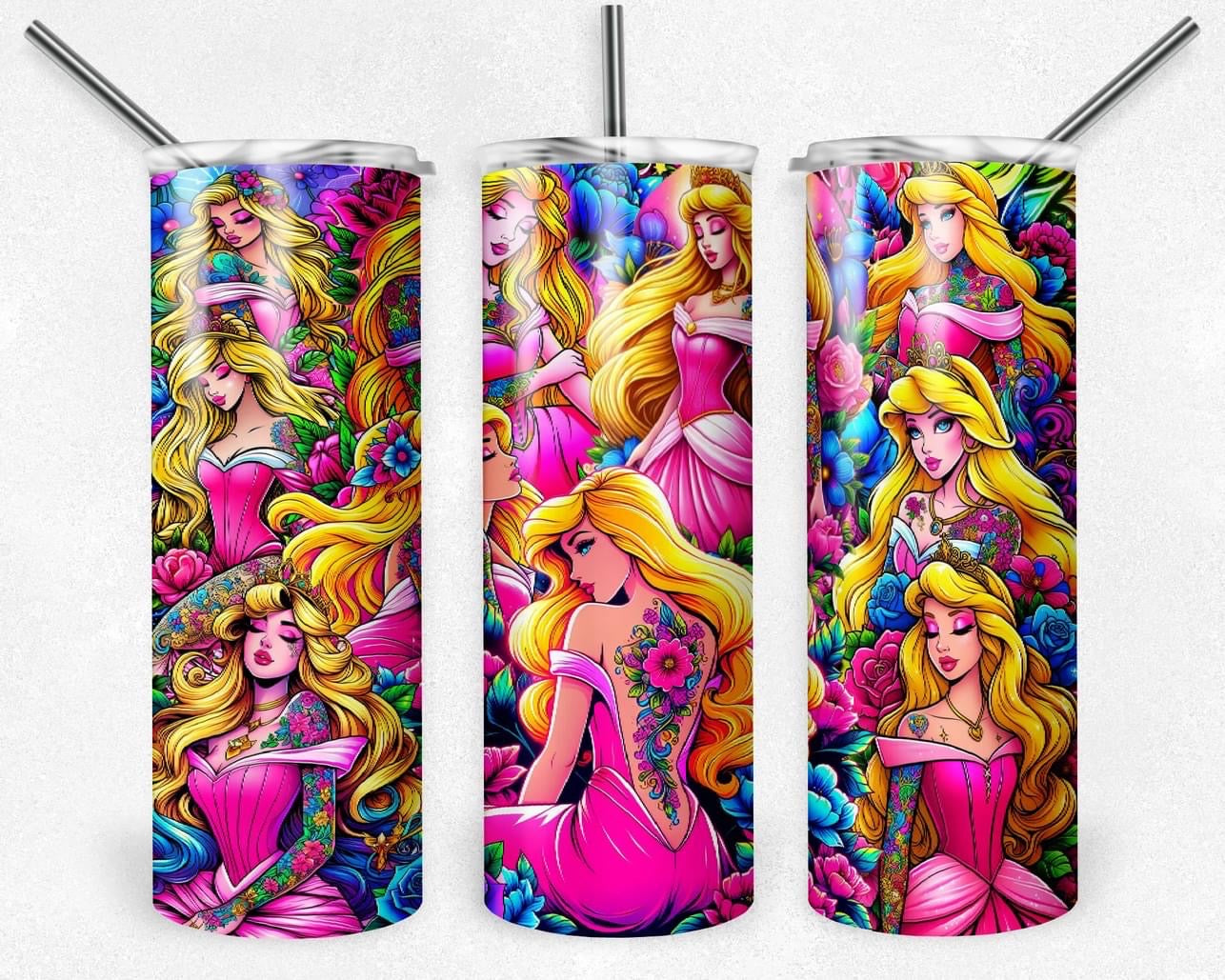 Sleepy Beauty Tatted Tumbler